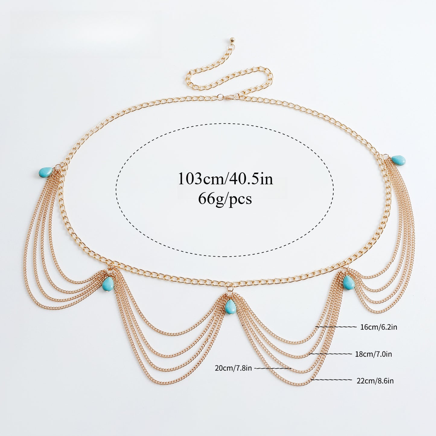 Bohemian Turquoise Body Chain Jewelry for Women