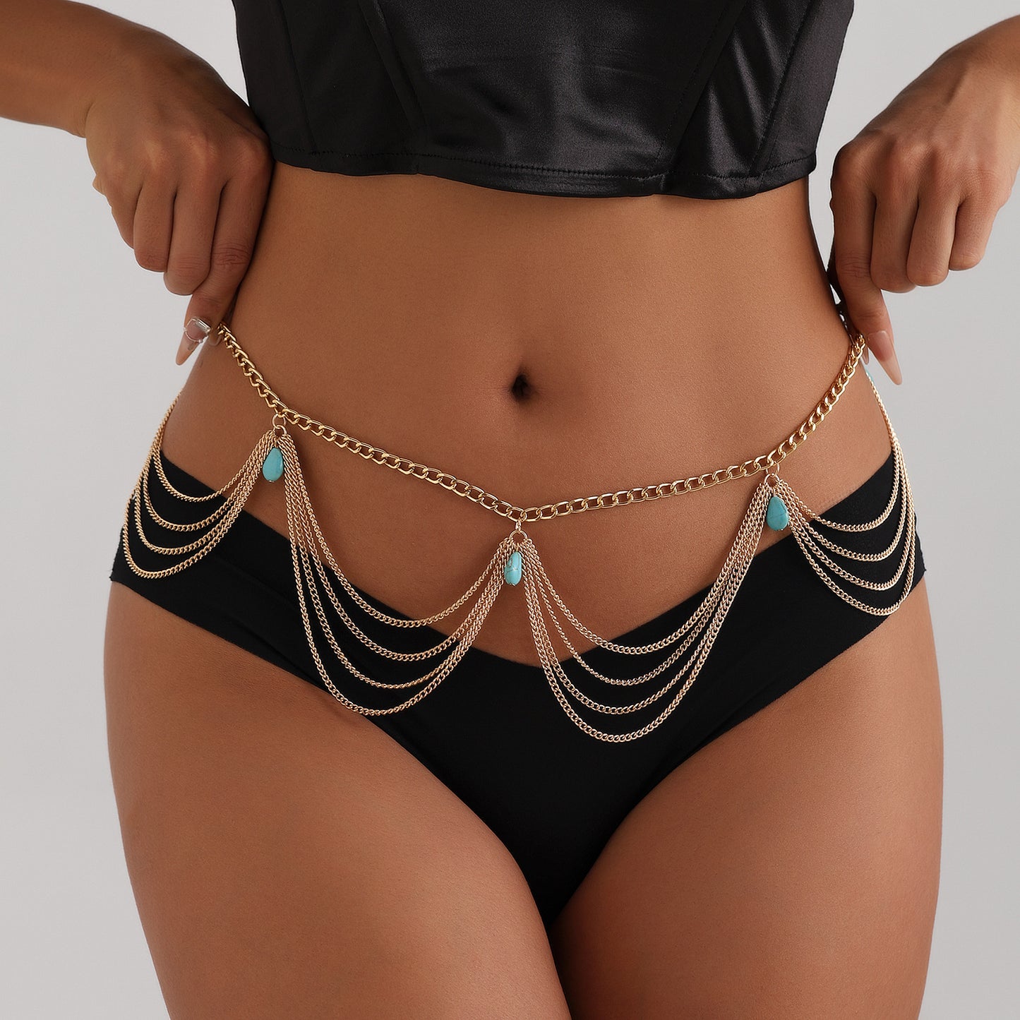 Bohemian Turquoise Body Chain Jewelry for Women