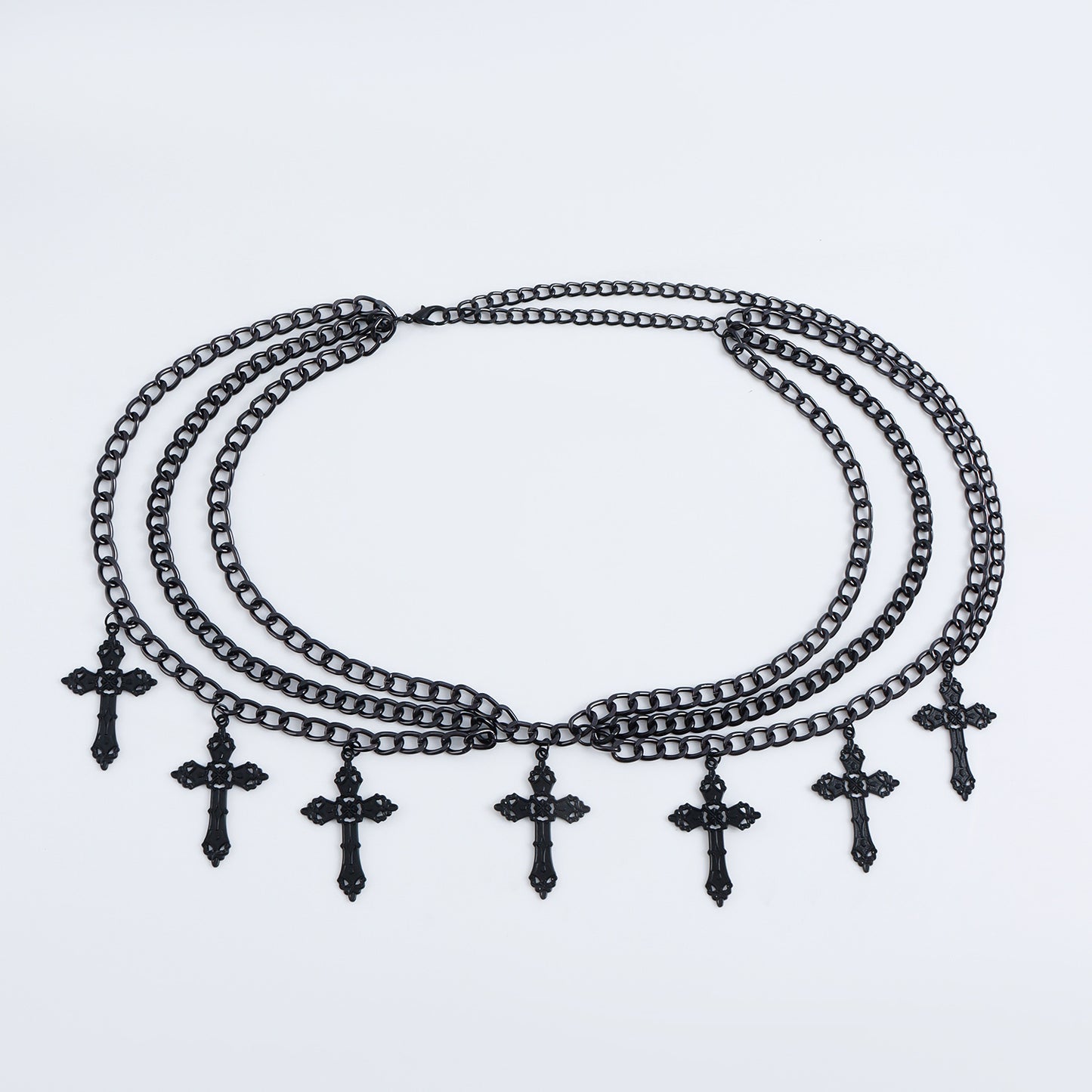 Gothic Metal hollow cross Body Chain